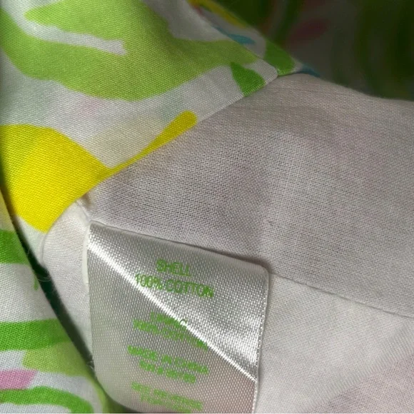 Lilly Pulitzer Fryer Shift Dress Size 4 Elephant Ears Multi Green Yellow Pink - Picture 14 of 15